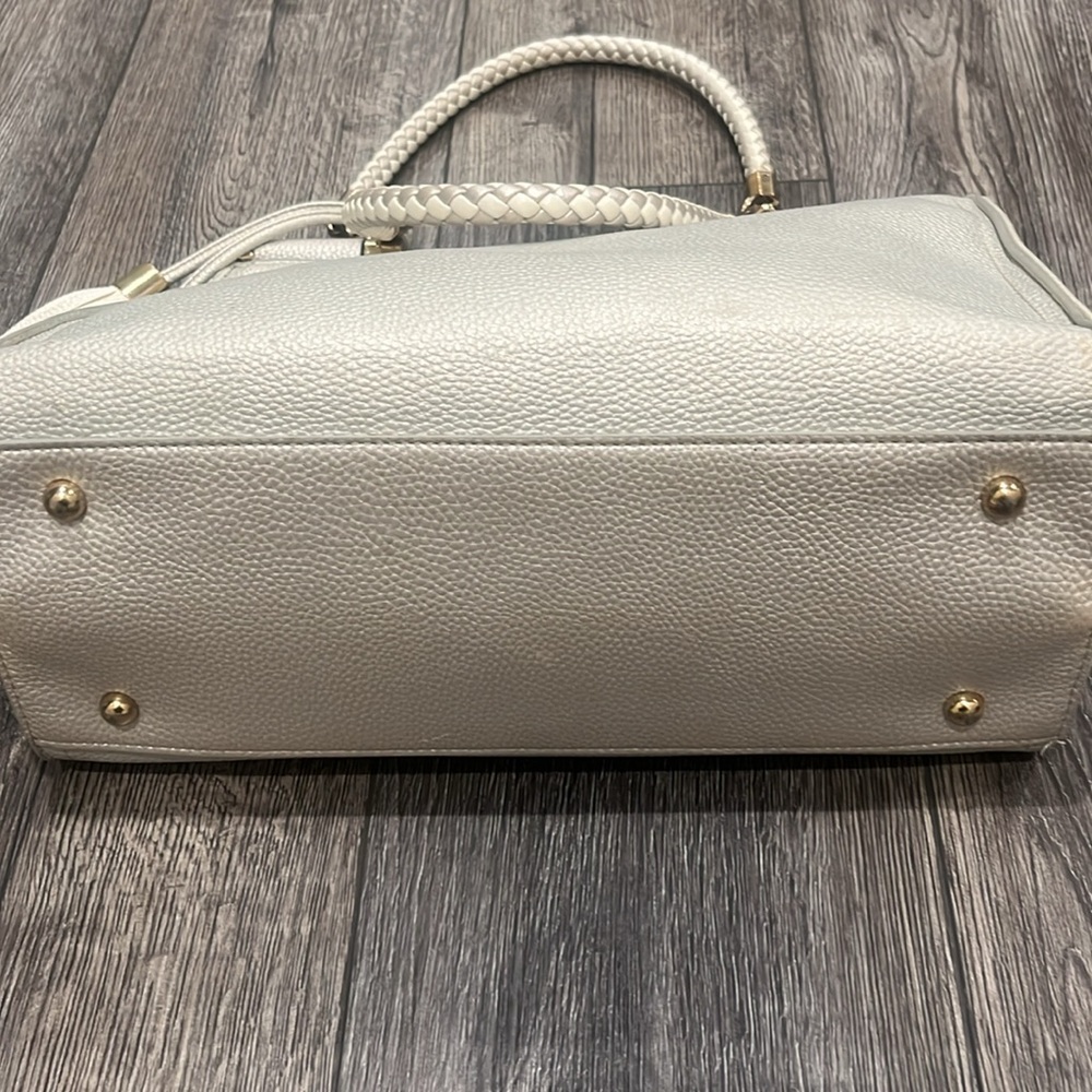 Bebe Natalie Satchel Purse silver and golds accents. - Picture 10 of 11